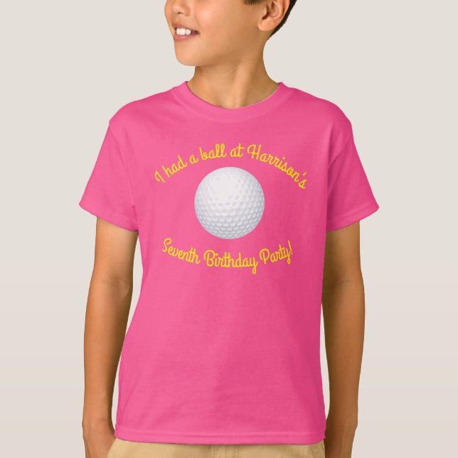 Camiseta Mini Golf Balls Festas de aniversário Crianças Ros (Frente)