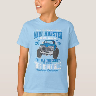 Camiseta Mini Monster Truck Manic Little Trucker Boy T-Sh