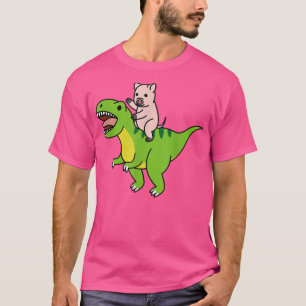 Camiseta Mini Pig Riding T-Rex Dinosaur Pet 