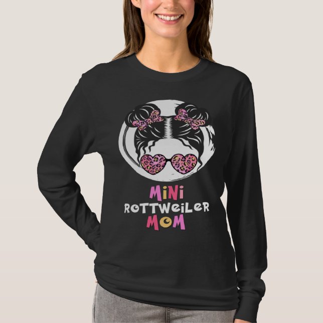 Camiseta Mini Rottweiler Mom Rottweiler dog little girl cut (Frente)