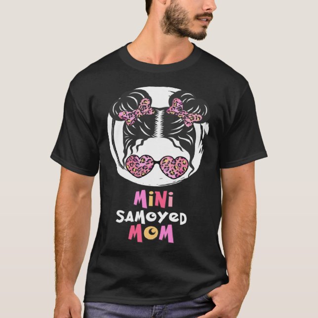 Camiseta Mini Samoyed Mamãe cachorro Samoyed menina fofa (Frente)
