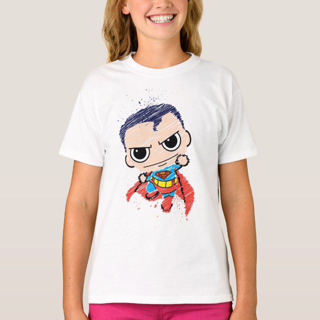Camiseta Mini Superman Sketch - Voando (Frente)