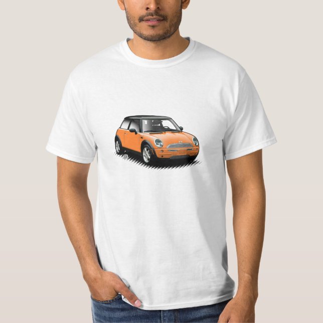 Camiseta Mini t-shirt moderno alaranjado do carro (Frente)