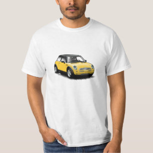 Camiseta Mini t-shirt moderno amarelo do carro