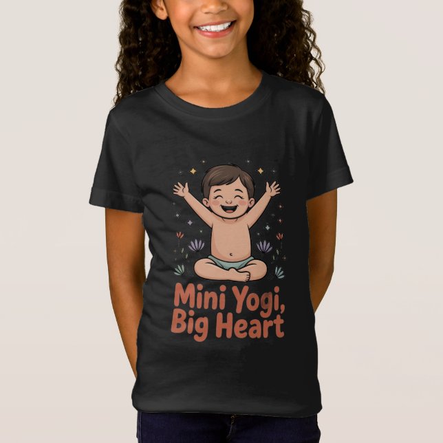 Camiseta Mini yoga grande coração (Frente)