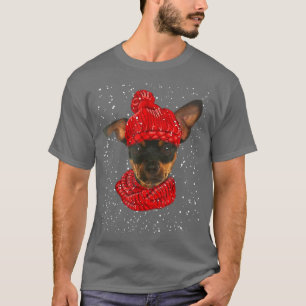 Camiseta Miniatura Bonita Cachorro Cachorro Xmas Feliz C
