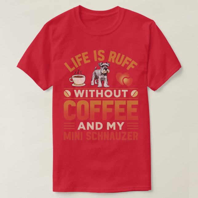 Camiseta Miniatura, Cachorro E Café (Frente do Design)