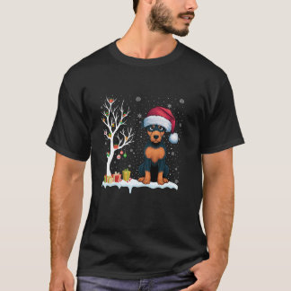 Camiseta Miniatura Cachorro Noel Hesitação Árvore Festiva L