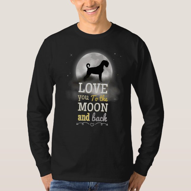 Camiseta Miniatura Cachorro Schnauzer Amor À Lua (Frente)