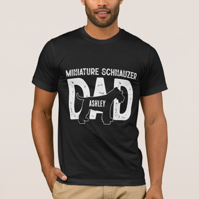 Camiseta Miniatura Pai de cão Schnauzer Pai (Frente)