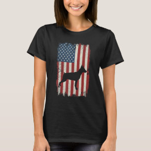 Camiseta Miniatura Pinscher American Flag Usa Dog Puppy Us