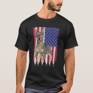 Camiseta Miniatura Pinscher Cachorro Patriótico USA Priorid