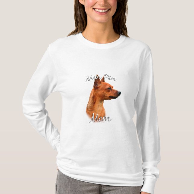 Camiseta Miniatura Pinscher (ferrugem) Mãe 2 (Frente)