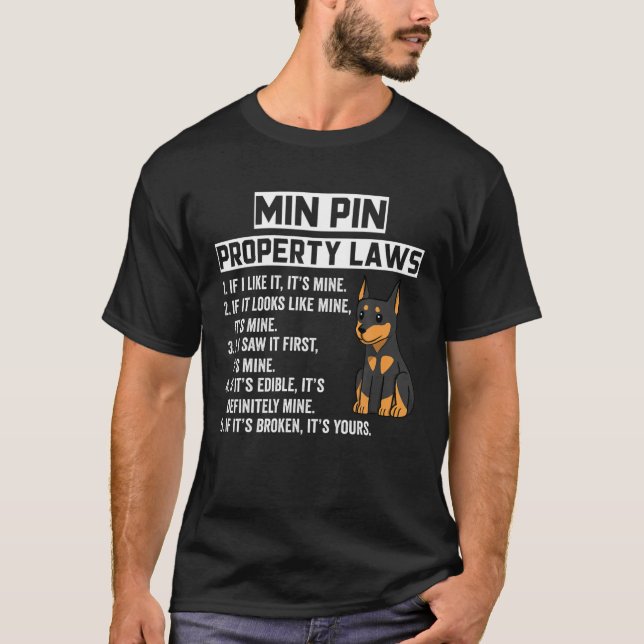 Camiseta Miniatura Pinscher Propriedade Leia Cachorro Engra (Frente)