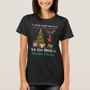 Camiseta Miniatura Pinscher Reindeer Árvore de Natal Orname