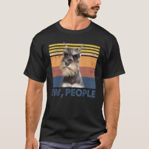 Camiseta Miniatura Retro Schnauzer Miniatura Pessoas Ew