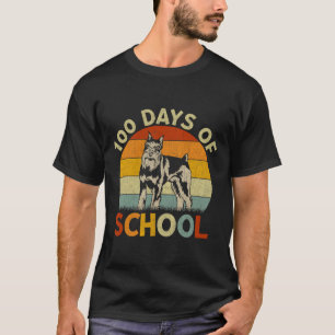 Camiseta Miniatura Schnauzer Cachorro Retro Meninas 100º Di