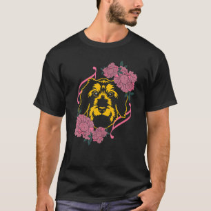 Camiseta Miniatura Schnauzer Cães Flor Mini Schnauzer Cão