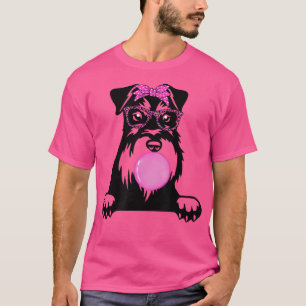 Camiseta Miniatura Schnauzer com goma-de-coleira