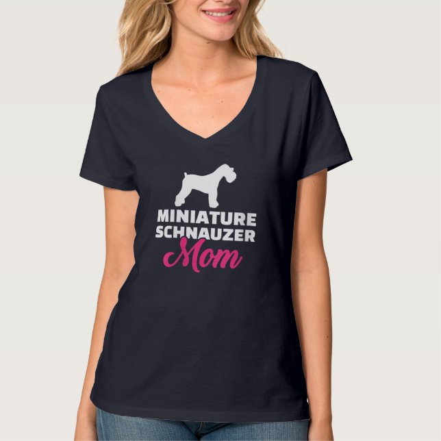 Camiseta Miniatura Schnauzer mãe (Frente)