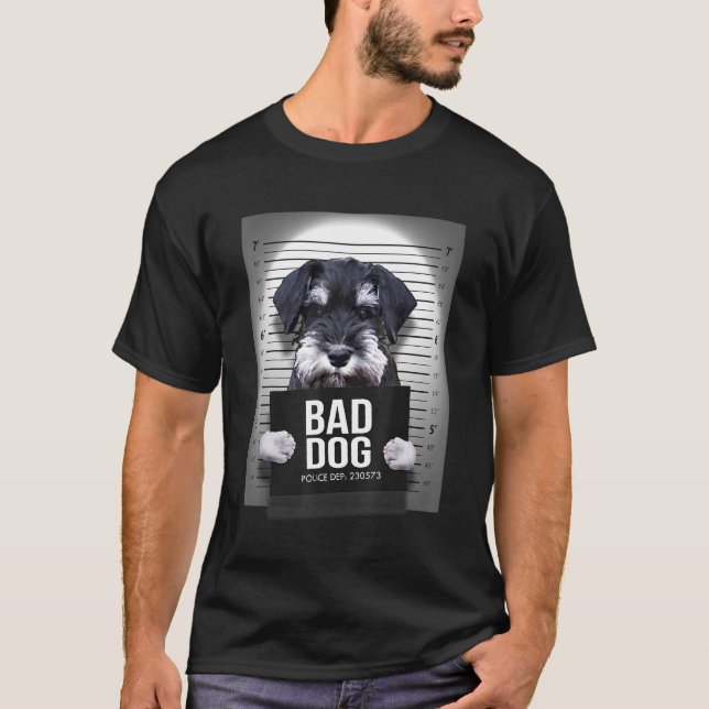 Camiseta Miniatura Schnauzer Mugshot Shirt (Frente)