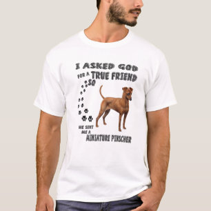 Camiseta Miniatura Vermelha Pinscher Cita Pai Arte Mãe, Bo