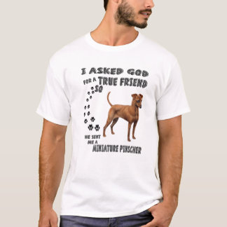 Camiseta Miniatura Vermelha Pinscher Cita Pai Arte Mãe, Bon