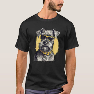 Camiseta Miniature Schnauzer dog with sunglasses Dog breed 