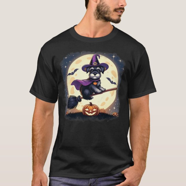 Camiseta Miniature Schnauzer Halloween Costume Dog Lover Wo (Frente)