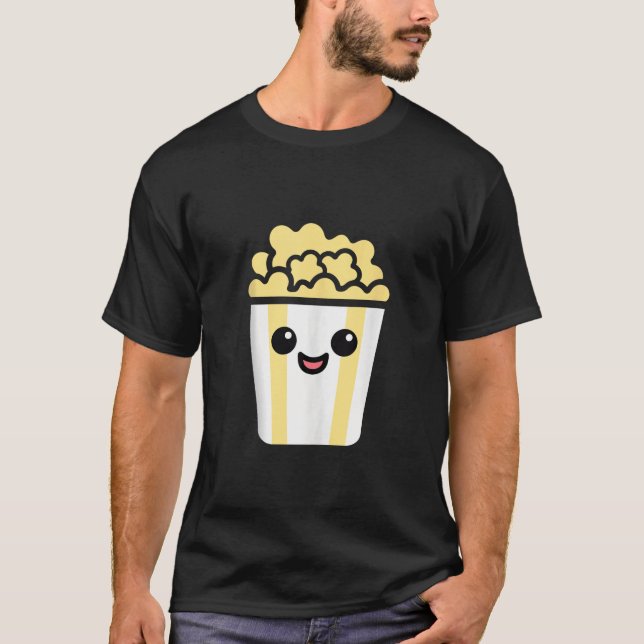 Camiseta Mínima Comida de Açúcar de Pipoca Simples, Engraça (Frente)