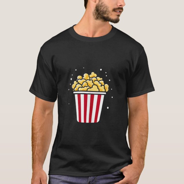 Camiseta Mínima Comida de Açúcar de Pipoca Simples, Engraça (Frente)