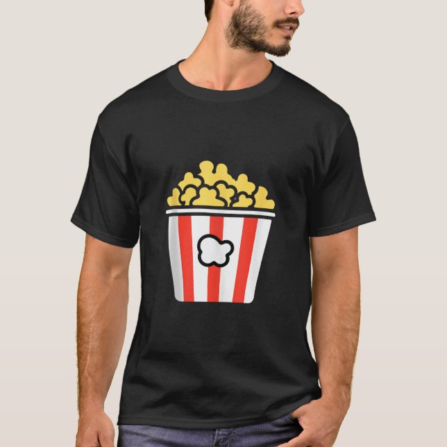 Camiseta Mínima Comida de Açúcar de Pipoca Simples, Engraça (Frente)