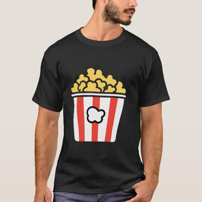 Camiseta Mínima Comida de Açúcar de Pipoca Simples, Engraça (Frente)