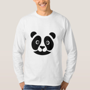 Camiseta Mínima face de Panda - Simplicidade em preto e Wh