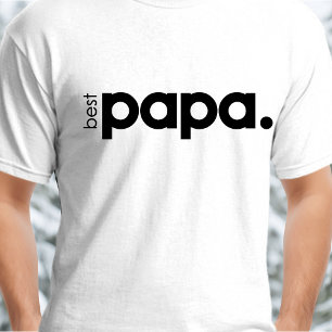 Camiseta Mínima "Melhor Papá" Básica de Homens