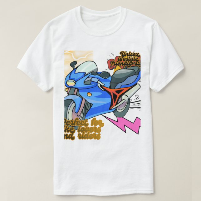 Camiseta Minimal Bike Art Graphic – Modern Motorcycle (Frente do Design)