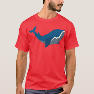 Camiseta minimal blue whale wild animal water sea
