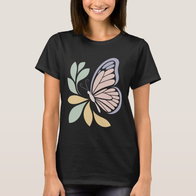 Camiseta Minimal Butterfly Nature Illustration (Frente)