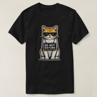 Camiseta Minimal Cat Do Not Disturb Design