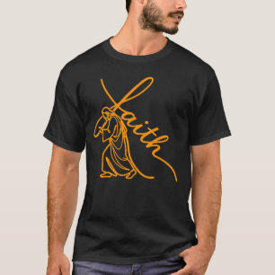 Camiseta Minimal Jesus Carregando Cruz da Fé Cristã