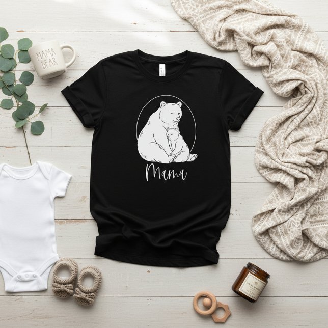 Camiseta Minimal Mama Bear Line Art Design (Criador carregado)