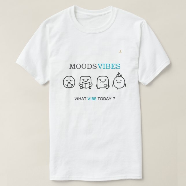 Camiseta Minimal “Moods Vibes” Cute Line Art T-Shirt | Kali (Frente do Design)