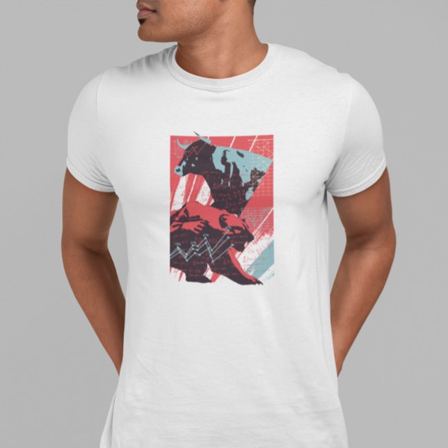 Camiseta Minimal Stock Market Bull Bear Chart (Minimal Stock Market Bull Bear Chart T-Shirt)
