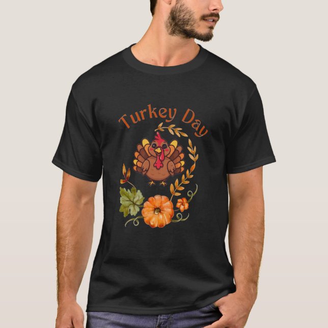 Camiseta Minimal Turkey Thanksgiving T-Shirt – Modern Fall  (Frente)