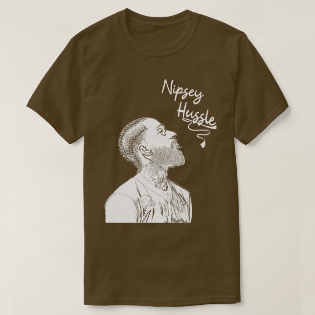Camiseta minimalismo do marido da nipsey em branco (Frente do Design)
