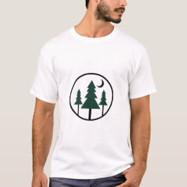 Camiseta Minimalist Adventure Forest Pine Trees Night Moon 