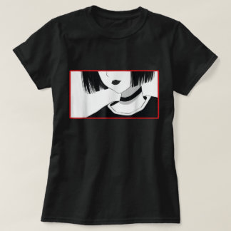 Camiseta Minimalist Anime Girl Choker Shirt