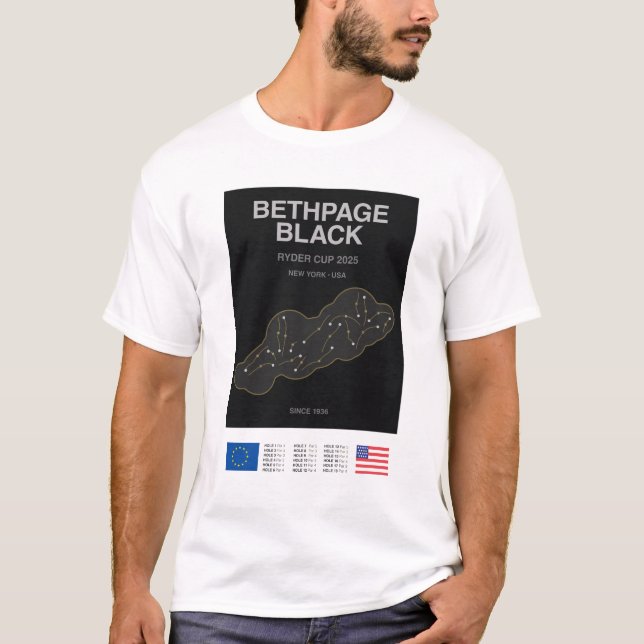 Camiseta Minimalist Bethpage Black Ryder Cup Line Print Tee (Frente)
