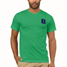 Minimalist Blue Monogram Modern Green T-Shirt