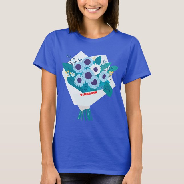 Camiseta Minimalist Bouquet - Modern Floral Art (Frente)